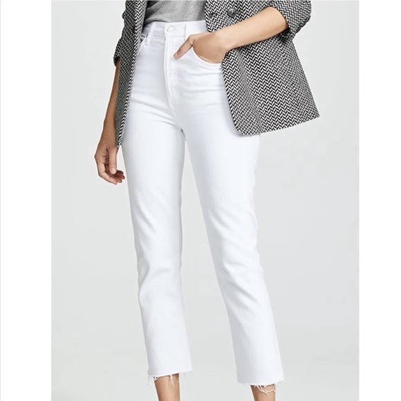 Agolde Denim - AGOLDE Riley High Rise Straight Crop Frayed Jeans